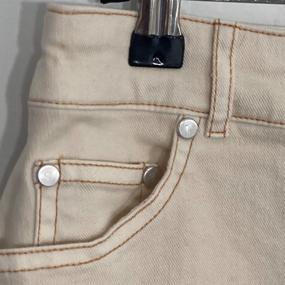 Anthropologie Pilcro Womens Skirt Size 6 Cream Denim Mini Light Academia - Picture 4 of 13